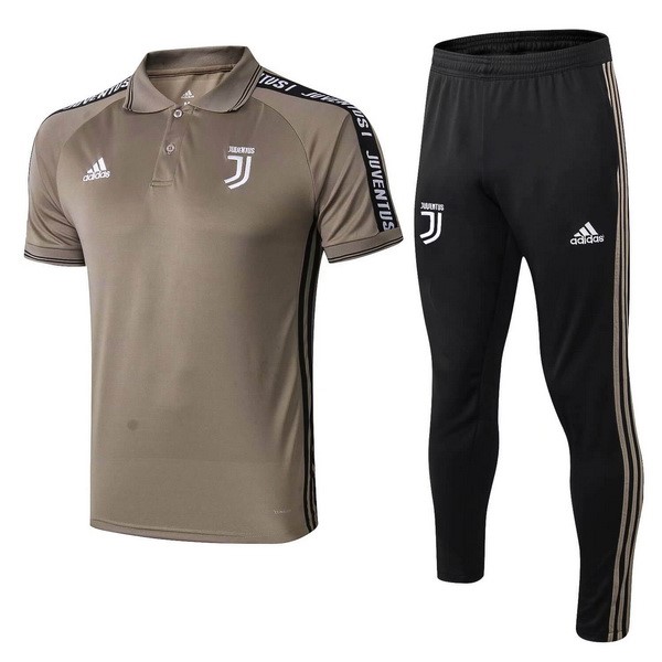 Polo Komplett Set Juventus 2019-20 Braun Schwarz